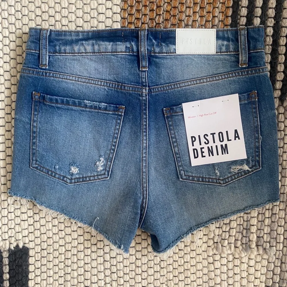 NWT Pistola Winston High Rise Cut Off Distressed Denim Shorts Size 27 NEW